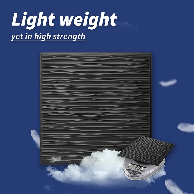 Art3dwallpanels Ceiling Tiles 24x 24 Inch, 24 Pack, Black | Drop Ceiling Tiles, 3D Wall Panels, Fire Rated Waterproof Premium PVC, No Sag and Breakage, Cover 96 Sq.Ft - Image 4