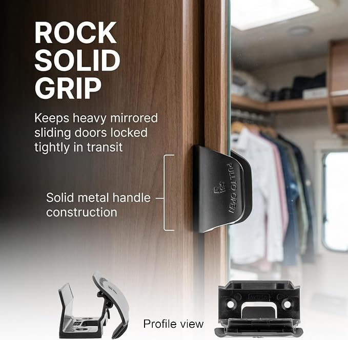 Mirrored Door Latch RV Sliding Wardrobe Doors (Pair) - Image 3