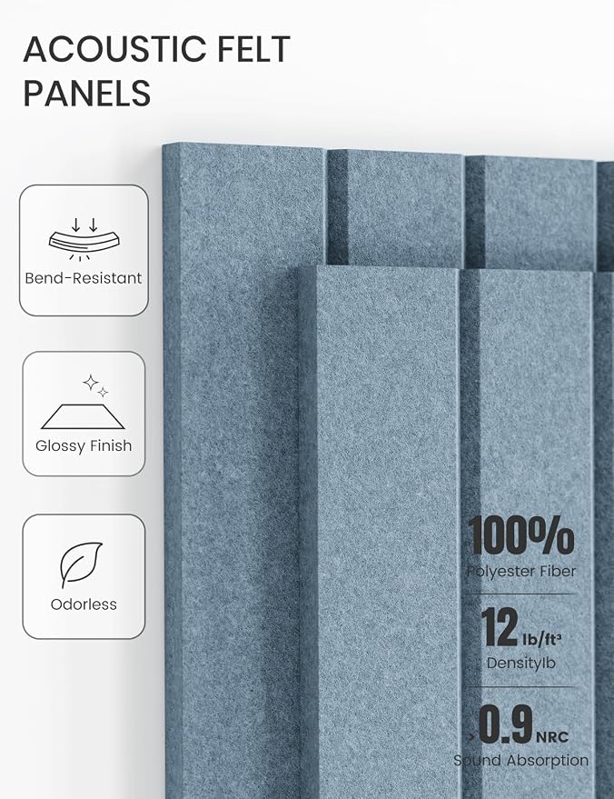 Fluxynara 48" x 36" Large Felt Bulletin Board, Dusty Blue | 12 Pack Cork Board Alternative with 60 Safe Adhesive Tabs, Felt Pin Boards for Wall Decor, Home, Office, Classroom, Dorm - Image 5