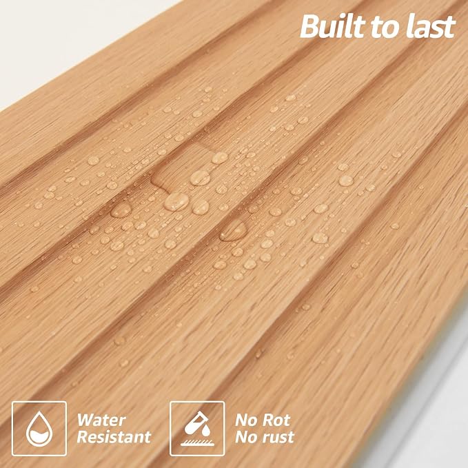 Art3d 108 x 6 Inch WPC Slat Wall Panels, 3D Wall Accents, 8-Pack, Boxwood | Real Wood Grain, Durable, Water Resistant, Wear-Resistant, No Emission, Eco-Friendly, Easy to Care, for Living Room, Bedroom - Image 8