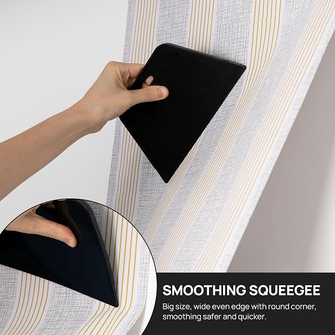 NEWISHTOOL Wallpaper Smoothing Tool Kit, Vinyl Film Wallpaper Tools | Peel and Stick Contact Paper Application Kit, Big Smoothing Squeegee, Felt Scraper, Edge Tucking Stick, Craft Knife & Blades - Image 2