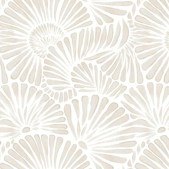 Ismoon Beige Wallpaper Peel and Stick Wallpaper Boho 17.3in x 16.4ft Neutral Removable Modern Geometric Wall Paper for Bathroom Bedroom Nursery Home Wall Waterproof Vinyl by Ismoon