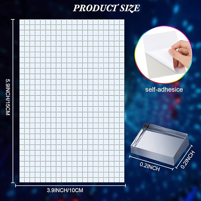 21600 Pieces Silver Disco Mirror Tile Self-Adhesive Mirrors Mosaic Tile - Image 2