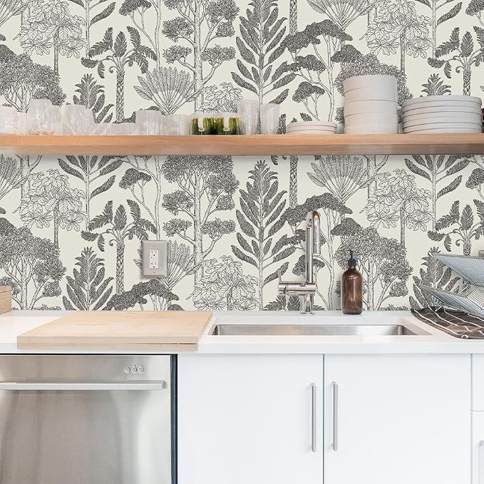 Forest Wallpaper Peel and Stick Vintage Tree Wall Paper 393in 17.3in | Upgraded Vinyl,Easy Match,Boho Wall Mural for Bathroom Waterproof,Self Adhesive,Removable, Bedroom Contact Paper for Cabinet - Image 7
