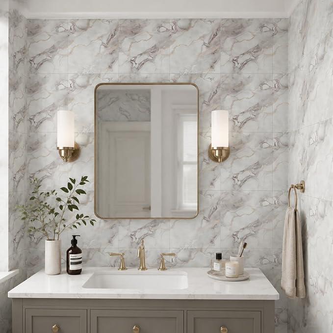 10pcs Peel and Stick Shower Tile Waterproof Marble Tiles Wall Panels | 11.8"X11.8" Self-Adhesive Backsplash for Home Bathroom Kitchen Showers (Not Real Tile) - Image 5
