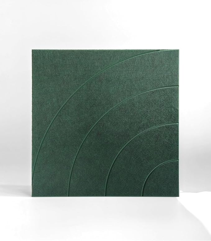 21.65" Large Square Acoustic Panels 4-Pack - Sound Absorbing Wall Panels, Noise Reducing Soundproof Decorative Felt Tiles for Home Office, Studio, Living Room -Aurora Green - Image 2