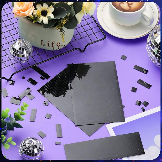 7200 Pieces Black Disco Mirror Tile Self-Adhesive Mirrors Mosaic Tile - Image 7