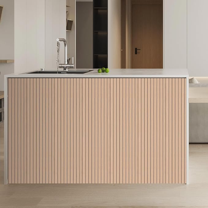 3D Wood Slat Wall Panels Peel and Stick Faux Wood Grain Thick Wallpaper 15.7"x118" Acoustic PET & IXPE Foam Paneling Self-Adhesive Decor for RV Living Room Bedroom Ceiling DIY Accent Wall Covering - Image 6