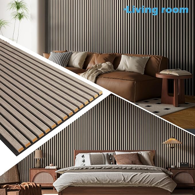 Art3d 2-Pack 94.5" x 24" Acoustic Wood Panels for Wall, 31 sq.ft Soundproof Wood Slat Panels, 3D Fluted Sound Absorbing Paneling for Interior Wall Decor, Living Room, Bedroom - Brown Oak - Image 3