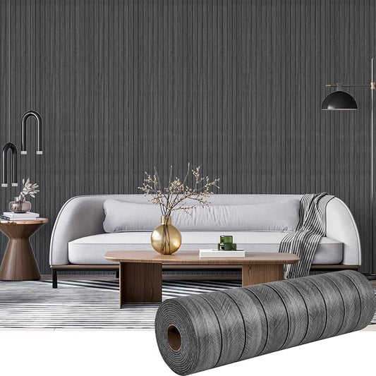 3D Wood Slat Wall Panels Peel and Stick Faux Wood Grain Thick Wallpaper 15.7"x236" Acoustic PET & IXPE Foam Paneling Self-Adhesive Decor for RV Living Room Bedroom Ceiling DIY Accent Wall Covering by Laceskyso