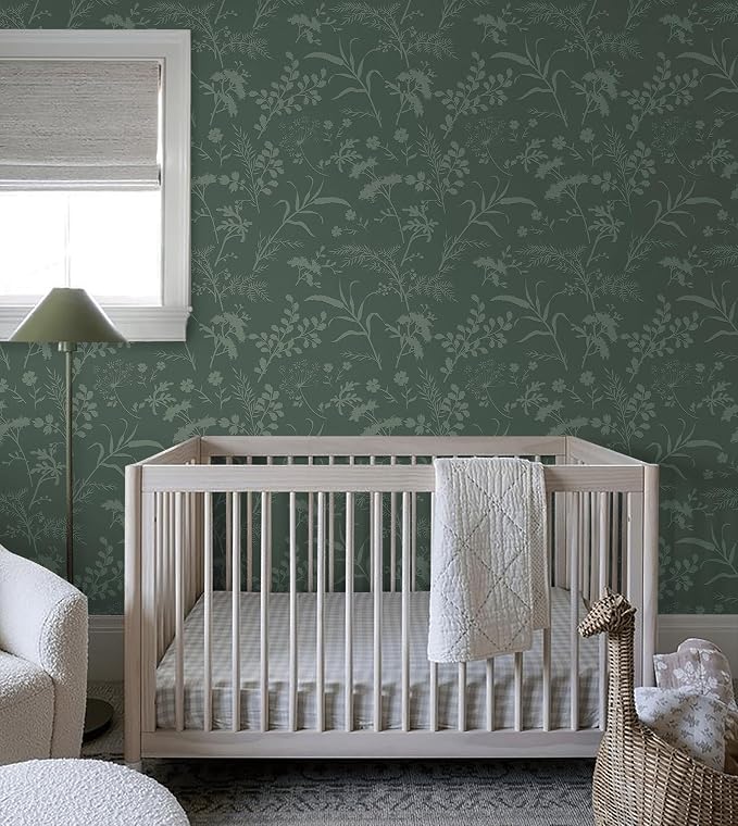 Heroad Sage Green Peel and Stick Wallpaper Boho Floral Contact Paper for Cabinets Waterproof Leaf Removable Wallpaper Self Adhesive Decorative Wall Paper for Bedroom Bathroom Walls 17.3''x196'' - Image 7