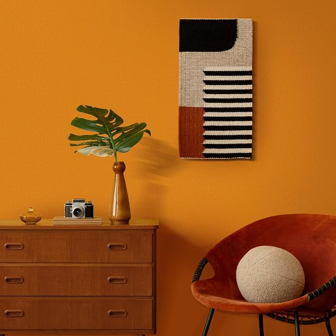 WADILE Grasscloth Peel and Stick Wallpaper 15.7in x 787.4in, Textured Contact Paper for Cabinets, Faux Linen Wall Paper Pull and Stick, Fabric Vinyl Wallpaper Self Adhesive Orange | Textured contact paper, Faux linen, Vinyl material, Cabinets, Self adh... - Image 3