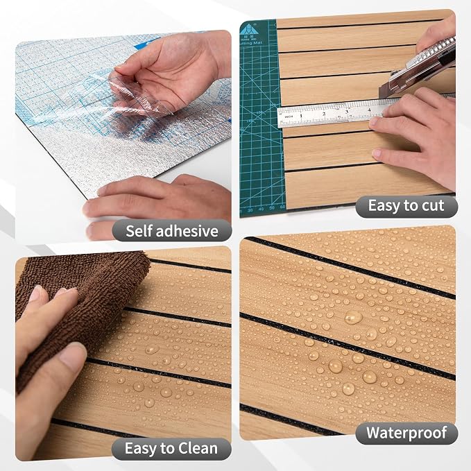 AMZDEPOT Peel and Stick Wood Panels for Wall, 6 Pack, Oak | Self-Adhesive Slat Wall Panels, PVC Thick, 3D Wood Grain Wallpaper, for Walls and Ceilings, 48"x15.75", Packed in Long Boxes - Image 5
