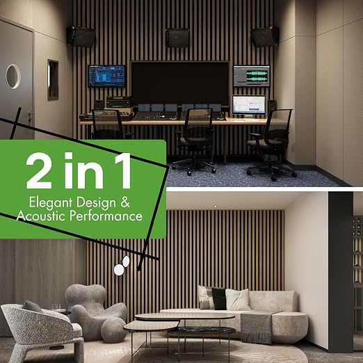 Art3d 4-Pack 12" x 93" Soundproof Wood Slat Panels, 31 sq.ft Acoustic Wall Panels, 3D Wall Panels with Wood Slat Design, Decorative Wood Wall Panel for Accent Walls-Oak - Image 5