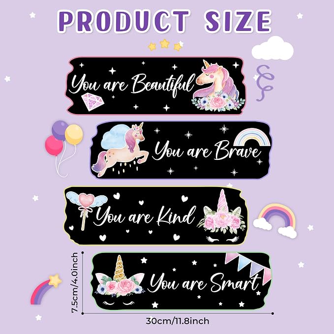 Glow in The Dark Stars Unicorn Wall Decals, Glowing Motivational Wall Art Inspirational Sticker, Peel and Stick Ceiling Decal for Girl's Room - Image 6