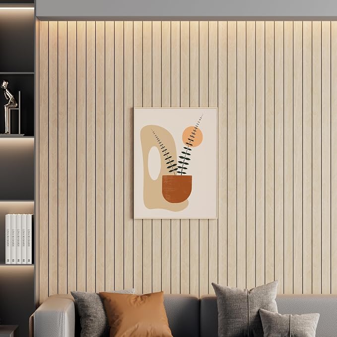 Arthome Peel and Stick Slat Wall Panels 15.7 "x120,Self-Adhesive PVC Wood Grain Wallpaper Panel,3D Thick Faux Soundproof Backsplash Accent Wall Tile for Walls & Furniture (Beige- Coverage 13 Sq.ft) - Image 3