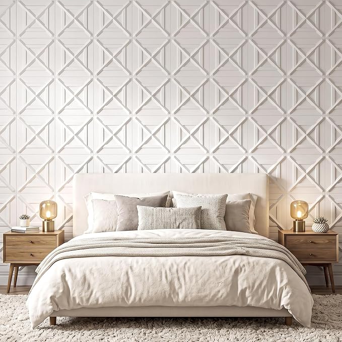 Art3d X-Shape Decorative 3D Wall Panels, 11.8 x 11.8 in, 33-Pack, White | PVC, Lightweight, Waterproof, Peel and Stick, Easy to Install, Durable, Flexible, Decorative, Ideal for Living Room, Bedroom - Image 3