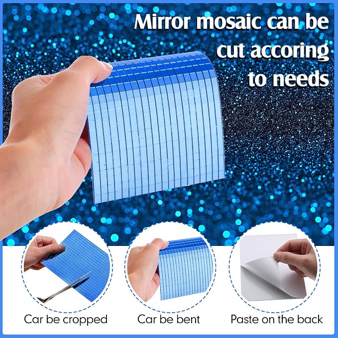 7200 Pieces Blue Disco Mirror Tile Self-Adhesive Mirrors Mosaic Tile - Image 3