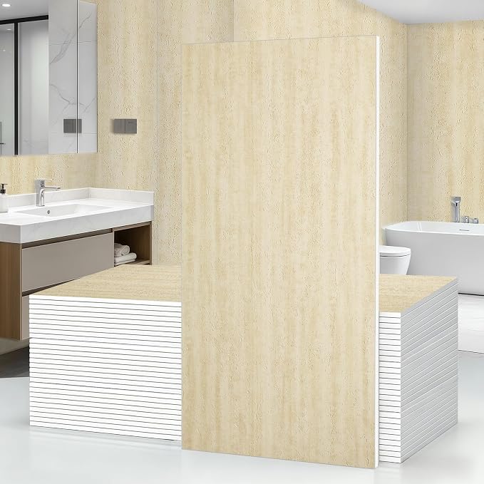 10Pcs 3D Faux Stone Wall Panels 23.6"X11.8" Beige Textured Tiles Peel and Stick Wall Panels Self Adhesive Backsplash Tiles for Interior Wall Decor Living Rooms TV Walls Kitchen Bathroom by GRITHOME