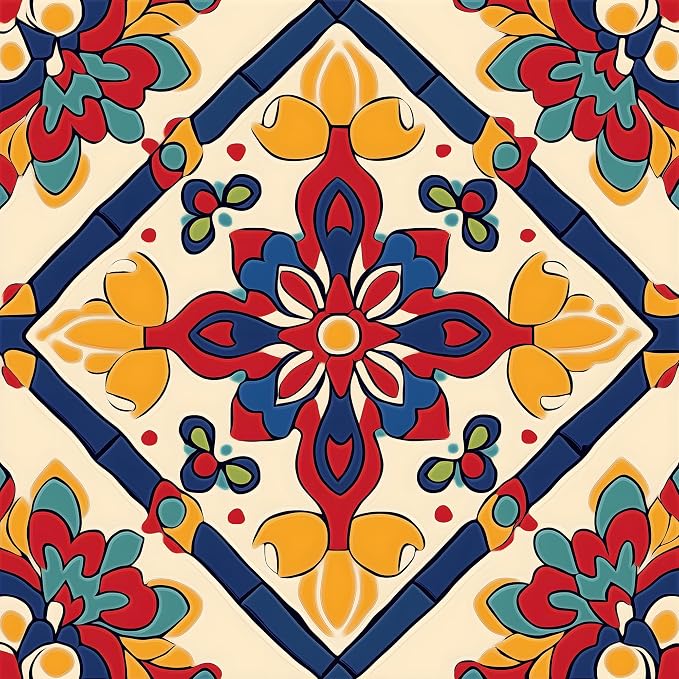 Wall Tiles Peel and Stick Waterproof - 24 Pcs (6x6 Inch) Wall Stickers Backsplash Decals for Kitchen, Bathroom, Removable Self-Adhesive Vinyl Art with Bohemian Patterns by BSFHH