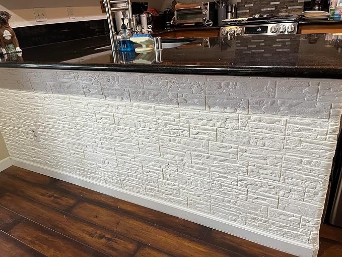 36Pcs 3D Wall Panels Peel and Stick DIY 3D Brick Wallpaper White | Faux Stone Interior Wall Covering Panels Thick Self-Adhesive Waterproof Textured Wallpaper for Home Office Walls Decorative - Image 6