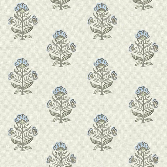 Heroad Blue Floral Wallpaper Cottage Peel and Stick Wallpaper 17.3''x393'' Faux Linen Texture Contact Paper for Cabinets Removable Self-Adhesive Wall Paper for Bedroom Kitchen Renter Friendly Vinyl by HeroadBrand