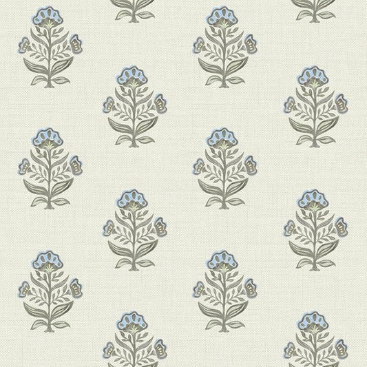 Heroad Blue Floral Wallpaper Cottage Peel and Stick Wallpaper Faux Linen Texture Contact Paper for Cabinets Removable Self-Adhesive Wall Paper for Bedroom Kitchen Renter Friendly Vinyl 17.3''x78.7'' by HeroadBrand