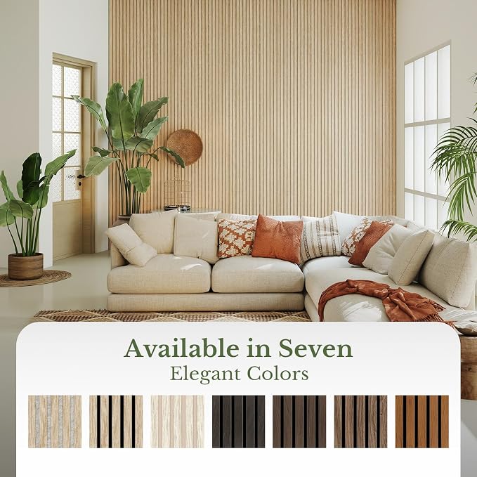 MISSDAY Wood Slat Acoustic Wall Panels, 4 Packs 47.2" x 23.6" Grey-Oak Soundproof Panel For Interior Wall Decor Noise Absorbing-3D Textured Wooden Panel Sound-Absorbing for Home, Office, Studio - Image 8