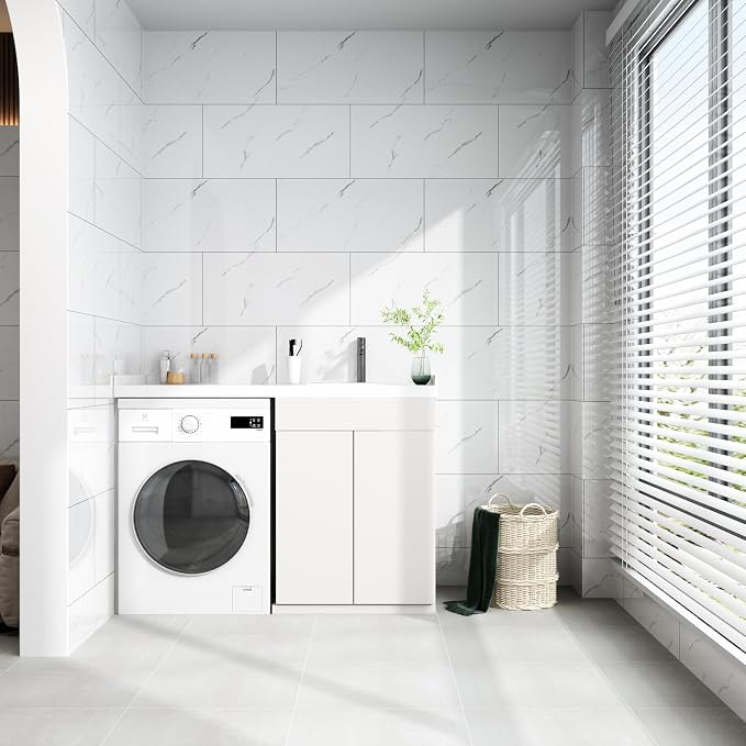 Haimin 3D Wall Panels Peel and Stick Marble Tile Look 10 Pack Waterproof | Lightweight, each 23.6x11.8in, total 19.4 sq ft. Kitchen & bath backsplash, bedroom/living rm decor. Marble-look faux tile. - Image 3