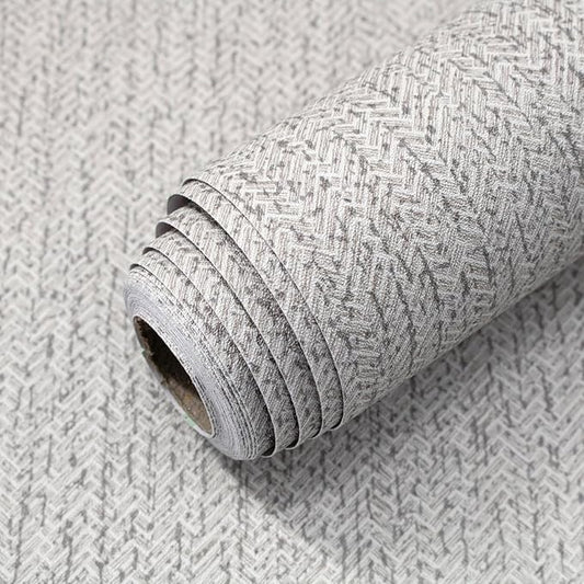 Grey Grasscloth Peel and Stick Wallpaper for Cabinets 16in x 197in | Faux Linen Vintage Wallpaper Textured Removable Wall Paper Grass Cloth Cabinets Bedroom for Cabinet Self Adhesive Vinyl by lenify