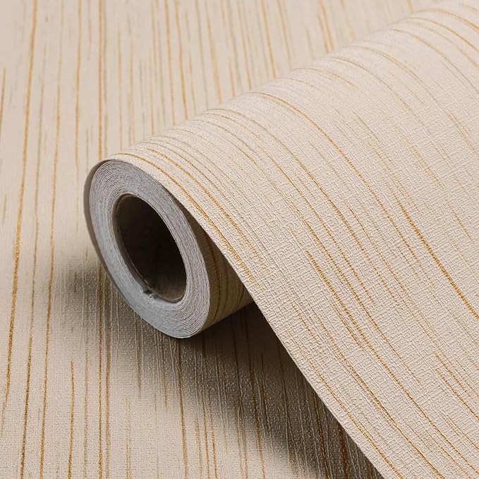 Beige Grasscloth Peel and Stick Wallpaper 15.7" X 120" Textured Self-Adhesive Contact Paper Linen Grasscloth Removable Wallpaper for Cabinets Counter Top Liners by Biyoeepeelstickwallpaper