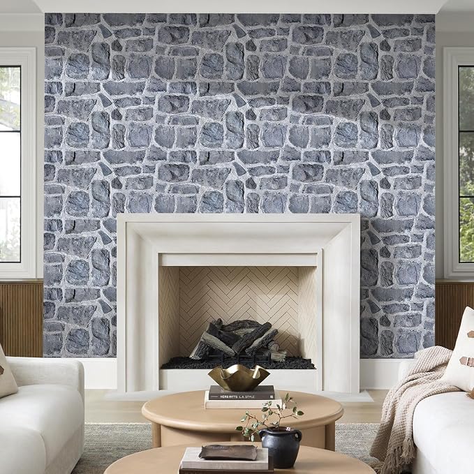 COMSTICKC 3D Faux Stone Wall Panels Peel and Stick, 12 Pcs 22.8" x 11.8" | Gray, Not Real Stone, Ultra-Light Thin PVC Wall Sticker, 3D Fake Rock Tiles Covering for DIY Interior Decor,Cover 22.48 sq ft - Image 7