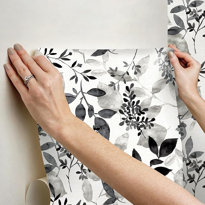 NuWallpaper Black Breezy Peel and Stick Wallpaper, Removable Wallpaper, 20.5 in x 18 ft - Image 7