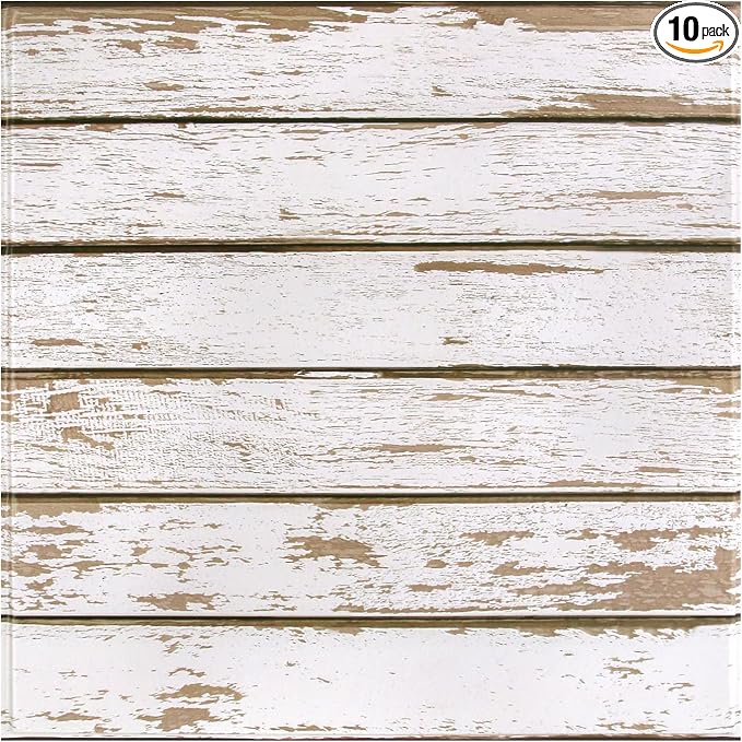 Commomy Faux Wood 3D Peel and Stick Tiles - 10 Pcs 11.8"x11.8" | Peel and Stick Wood Tiles Ultralight PVC Wall Paneling for Bedroom, Bathroom, Kitchen Backsplash, Farmhouse Interior Decor by CommomyDecor