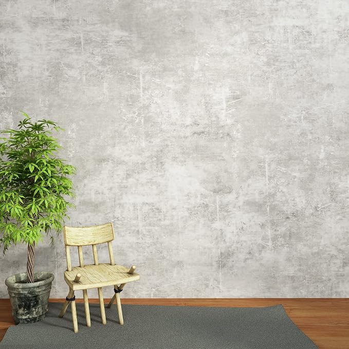 VEELIKE Distressed Concrete Wallpaper Peel and Stick Light Grey Limewash Wallpaper for Bedroom Living Room Accent Wall 24''x354'' Self Adhesive Removable Concrete Look Wall Paper for Bathroom Renters - Image 4