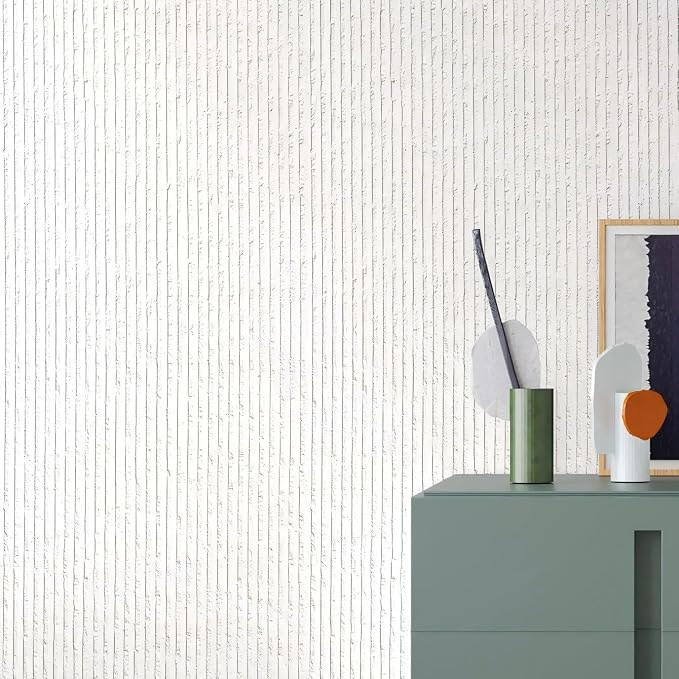 3D Faux Stone Peel and Stick Roll-15.7"x110"Thick PVC Foam Wall Paneling,DIY Self Adhesive Removable Waterproof&Sound Dampening for Cement Texture Accent Wallpaper for Living Room,Bedroom(Off-White) - Image 3