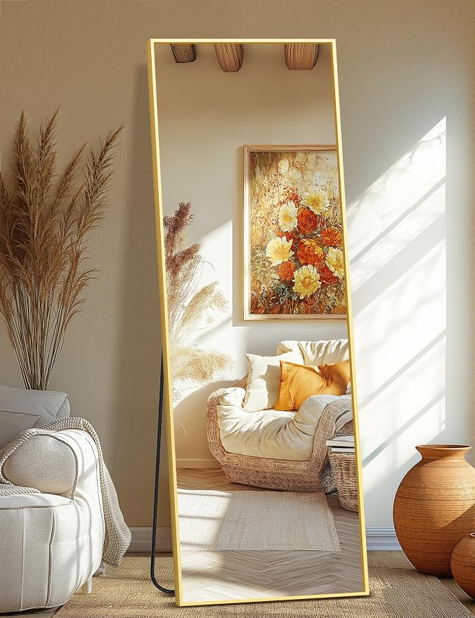 TRAHOME Full Length Floor Mirror 70"x24", Large Standing Body Mirror, Gold by TRAHOME