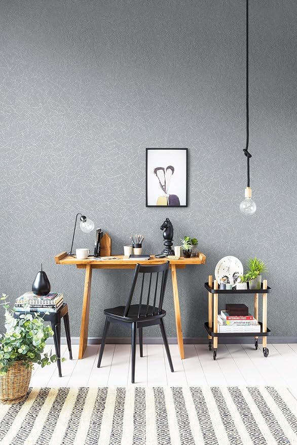 Safiyya 17.3 inch X 118 inch Peel and Stick Wallpaper Silver Grey Silk Wallpaper Textured Removable Wall Paper Self Adhesive Contact Paper for Walls Vinyl Rolls - Image 6