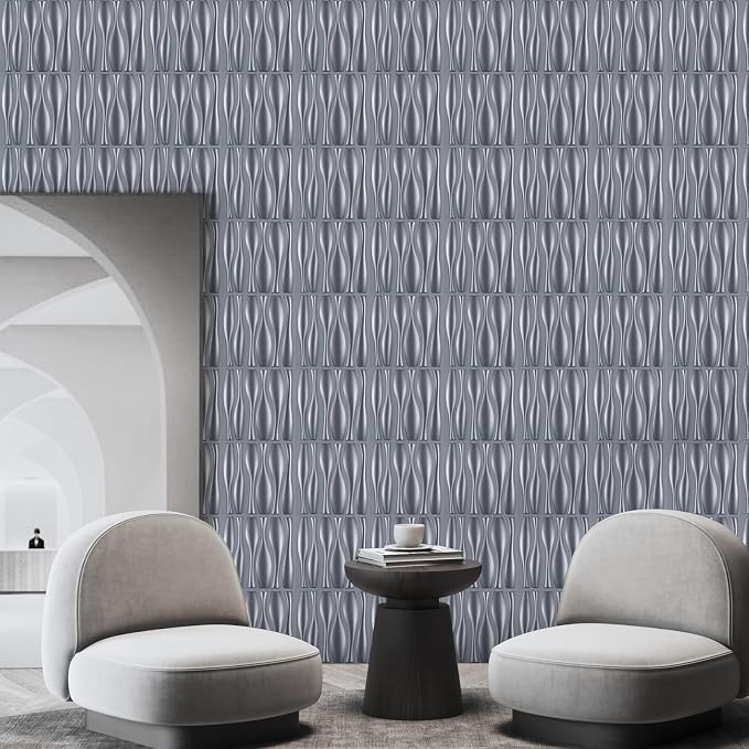 Heikki 30 Pack 3D Wall Panel for Interior Wall Décor, PVC Flower Textured Wall Panels for Living Room Bedroom Hotel Office, 11.8"x11.8", Double-Sided Tape (Gray-SP) - Image 5
