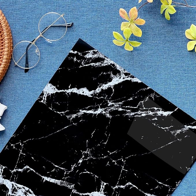 Haimin 3D Wall Panels Peel and Stick Marble Tile Look 10 Pack Waterproof | Lightweight, each 23.6x11.8in, total 19.4 sq ft. Kitchen&bath backsplash, bedroom/living rm decor. faux marble tile Black - Image 9