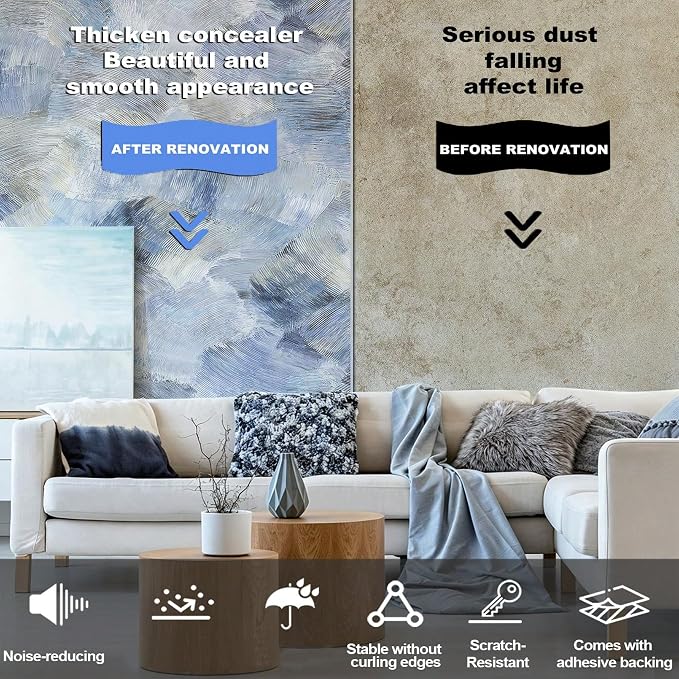 Matte 3D Peel and Stick Wall Panels,Thick PE Foam Imitation Abstract Oil Painting Self-Adhesive Removable Renter Friendly Wallpaper for Café,Gallery Decoration Dormitory Renovation(23.6"x11.8"10PCS) - Image 8