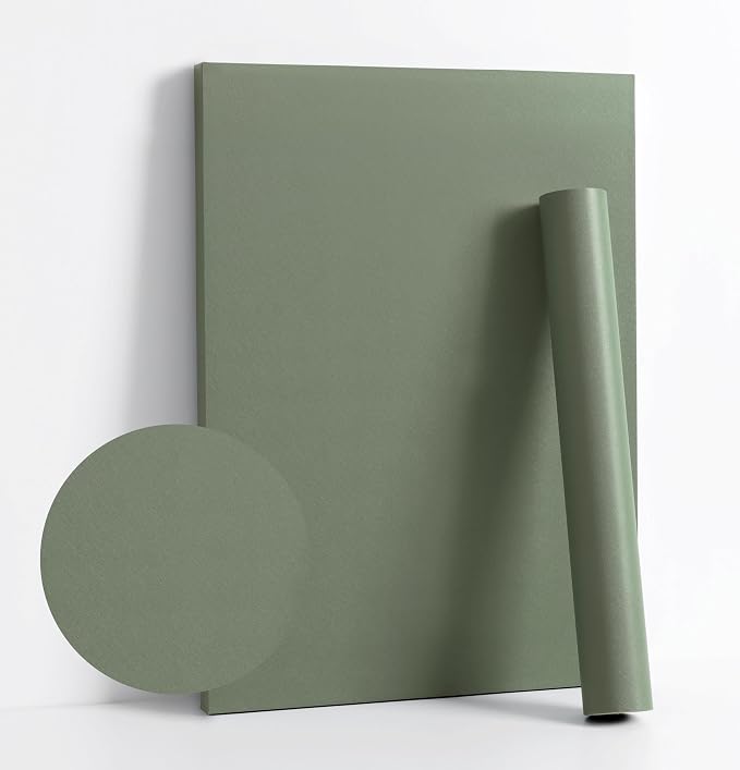 Dimoon 78.7"x15.7" Leaf Green Peel and Stick Wallpaper Green Leaf Thicken Waterproof Contact Paper Solid Grey Green Gray Wall Paper Self Adhesive Wallpaper Removable Shelf Drawer Liner Vinyl Roll by DIYYOURMOON
