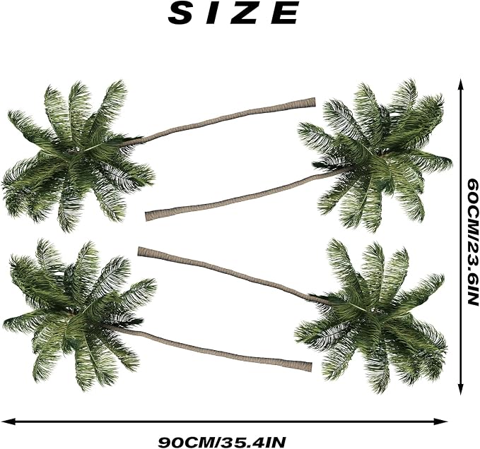 FAYYGYH Tropical Plants Palm Tree Wall Stickers, Green Leaves Removable Art Murals for Living Room, TV Background, Bedroom, Office & Nursery Decor - Image 2