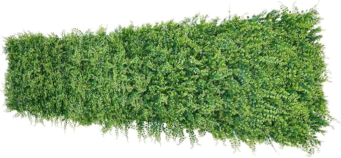 VEVOR Artificial Plant Wall, 12PCS 20 x 20 in Artificial Boxwood Panels, Sun Protection Greenery Backdrop Privacy Hedge Fence, Fake Grass Screen for Wedding, Indoor, Outdoor Garden, Backyard,Ferns - Image 9