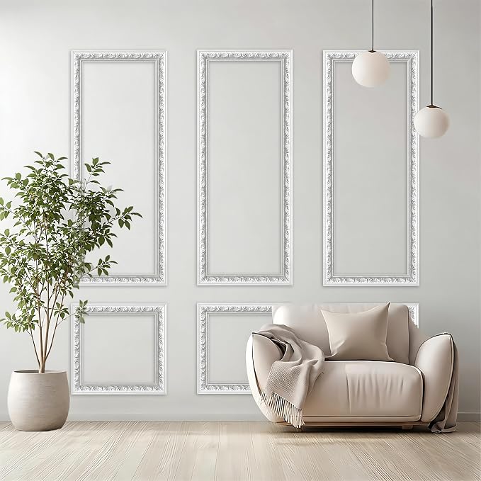 Peel and Stick Wall Molding Kit,Wainscoting Panel Accent Wall Molding Trim | Pattern,Self Adhesive,Paintable,PVC,Pre-Cut,Floral-24x54in - Image 5
