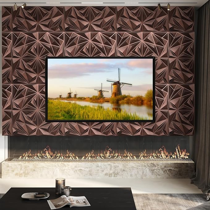 STICKGOO Diamond Wall Panels, Antique Copper, 12''x12'', 33 Pack | Accent Wall Panels for Interior Wall Decor, Living Room, Bedroom, TV Background, Office, Cover 32 Sq.Ft - Image 2