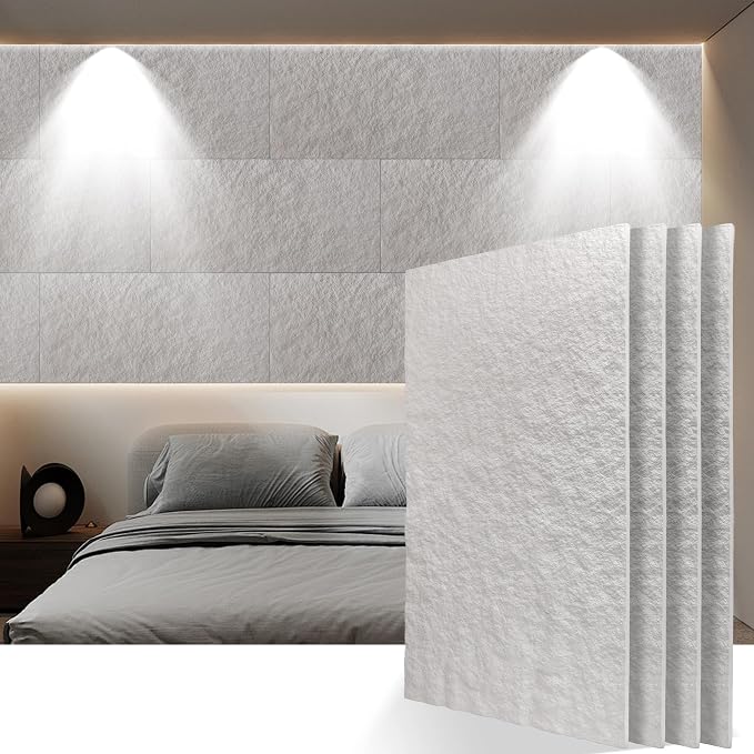 3D Faux Stone PU Wall Panels for Interior Decor, 4 Pieces, White | Cement Texture Accent Wainscoting Panel for Home, Office, 47.2" × 23.6" - Image 9