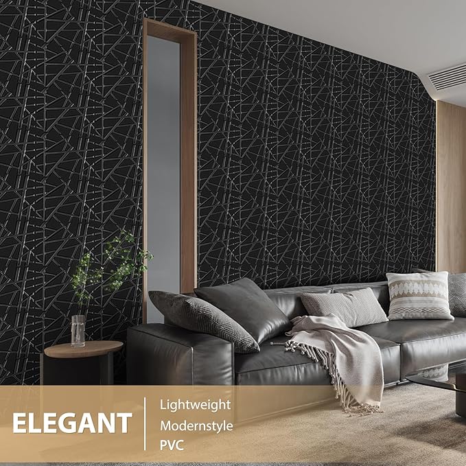 Heikki 30 Pack 3D Wall Panel for Interior Wall Décor, PVC Flower Textured Wall Panels for Living Room Bedroom Hotel Office, 11.8"x11.8", Double-Sided Tape (Black-SZ) - Image 5