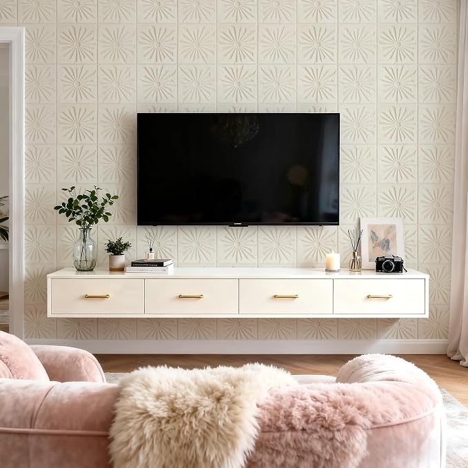 3D Wall Panels Peel and Stick Wall Panels for Interior Wall Decor | Modern Velvet Soundproof Self-Adhesive Art Acoustic Wall Panels for Living Room, Bedroom, TV Background 17.7"x17.7" 12-Piece - Image 6