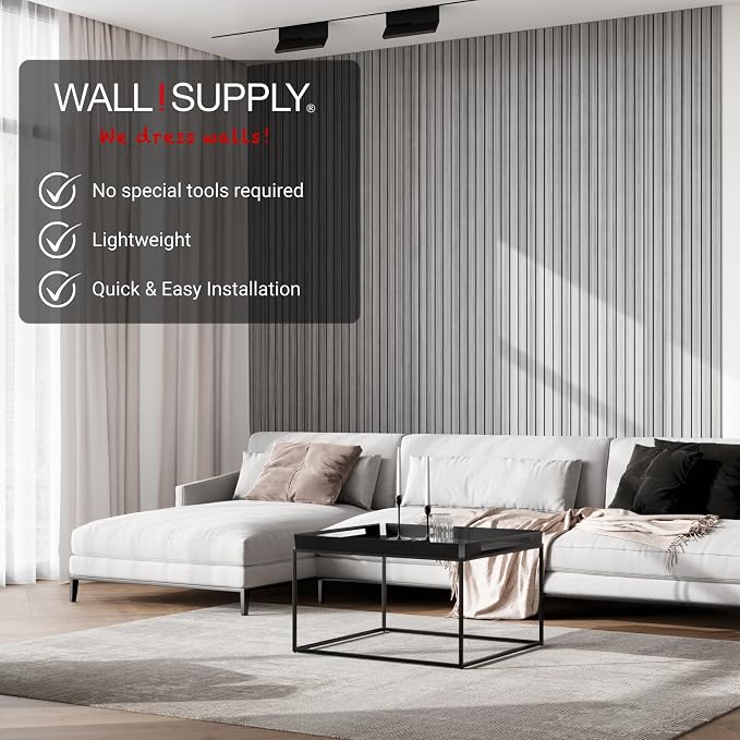 Wall!Supply Ultralight Linari Modern Grey EPS Foam Faux Wood 3D Wall Panels - Home Decor Wallpaper Alterantive for Living Room, Bedroom, and Office -Easy Installation DIY Room Decor-4 Pack 24.96 Sq Ft | Lightweight EPS Foam, Wallpaper Alternative, Easy... - Image 2